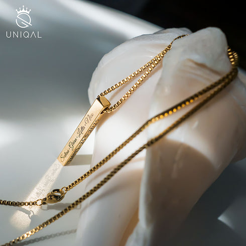 personalisierte namenskette gold uniqal