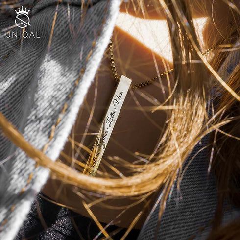 personalisierte namenskette gold uniqal