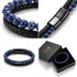 Detailaufnahme des Uniqal PASSION LAPIS mit tiefblauen Lapislazuli Perlen und hochwertiger Verarbeitung, stilvoller Schmuck mit individueller Personalisierung