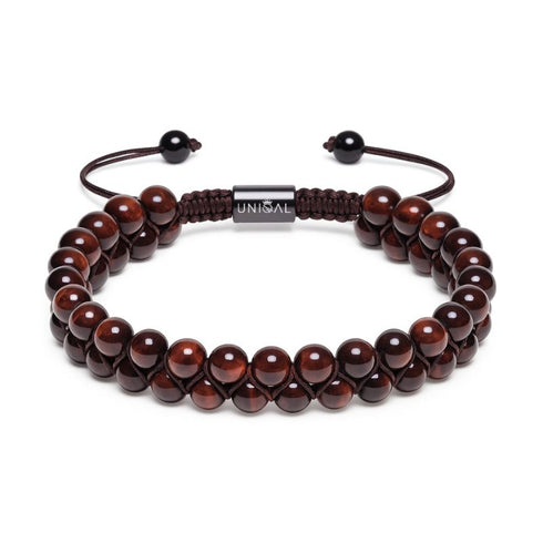 Perlenarmband rotes Tigerauge 6mm – elegantes Edelsteinarmband Unisex von UNIQAL