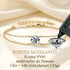 Produktdarstellung vom 1 Karat Moissanit Armband aus 14K goldplattiertem Silber mit Details zu Gewicht und Qualität.