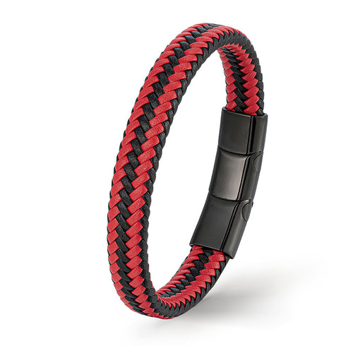 Handgefertigtes Uniqal Herrenarmband aus geflochtenem Leder mit Verlängerungsglied– hochwertiges Schmuckstück mit magnetischem Verschluss für Stilbewusste.