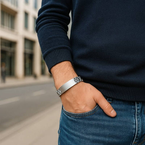 Personalisierbares Armband aus Edelstahl – für Männer mit Stil