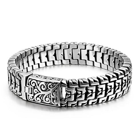 ANUBIS Biker Königskette Edelstahl Wolfram – 102g schwer massiv Herrenarmband