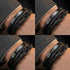 Uniqal APERION Lederarmband Detail, schwarzes Leder mit Infinity-Symbol, zeitlos