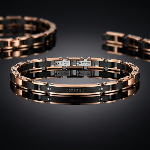 UNIQAL AURORA HOLZ BLACK Designer Schmuck mit schwarzem Holz, Roségold und exklusiver Premium-Optik.