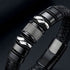 Uniqal BLACK MAMBA Armband für Männer – luxuriöses schwarzes Flechtarmband mit auffälligen Metallakzenten und hochwertigem Design.