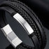 Uniqal BLACK OLIVE Armband für Männer – modernes mehrreihiges Herrenaccessoire mit schwarzem Flechtdesign und gebürsteten Metallelementen.