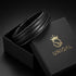 Uniqal BLACKY Herrenarmband – schwarzes mehrreihiges Lederarmband mit geflochtenen Details und modernem Design.