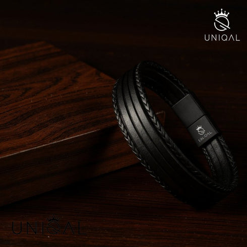 UNIQAL Armband aus Rindsleder mit Edelstahlverschluss – minimalistisches Schmuckstück für zeitlose Eleganz