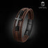 BROWN HEAVEN Lederarmband von Uniqal mit Kreuzsymbol aus schwarzem Edelstahl, elegante Studioaufnahme