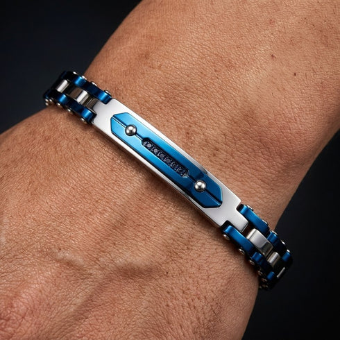 UNIQAL CATENA KERAMIK BLAU als italienisch inspirierter Armschmuck für selbstbewusste Männer und gehobene Garderobe.