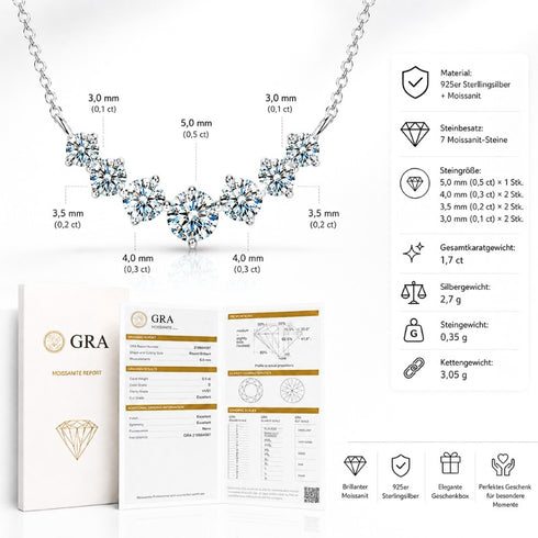 UNIQAL CLARA zertifizierter Edelsteinschmuck mit VVS1 Reinheit, D-farbloser Qualität, Rund-Brillantschliff und Echtheitsnachweis.