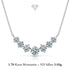 UNIQAL CLARA Moissanit Smile Collier aus 925 Sterling Silber mit sieben abgestuften Edelsteinen in strahlender Diamant-Optik.