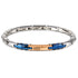 UNIQAL DANTE Edelstahl Armband Blau mit Zirkonia – eleganter Herrenschmuck aus 316L Edelstahl für Business und Freizeit.