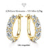 UNIQAL DIAMORA GOLD elegante Ohrringe mit warmer Goldoptik, 2,76 Karat Steinbesatz und sichtbarer russischer Clip-On Schließe
