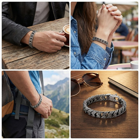 Uniqal Premium Edelstahlarmband für Herren im maskulinen Design