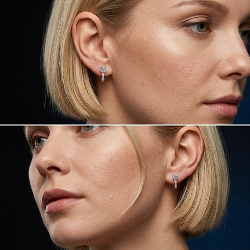 UNIQAL ELYSIA SILVER Detailansicht eines zentralen Hauptsteins mit präziser Krappenfassung