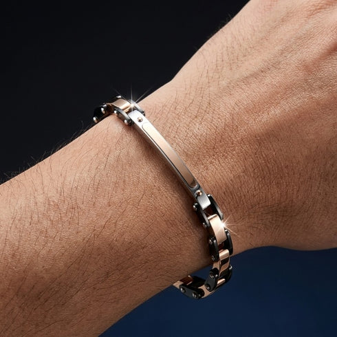 UNIQAL ENZO KERAMIK ROSEGOLD dynamisches Armband mit jugendlicher Energie, klarer Form und urbanem Stil.