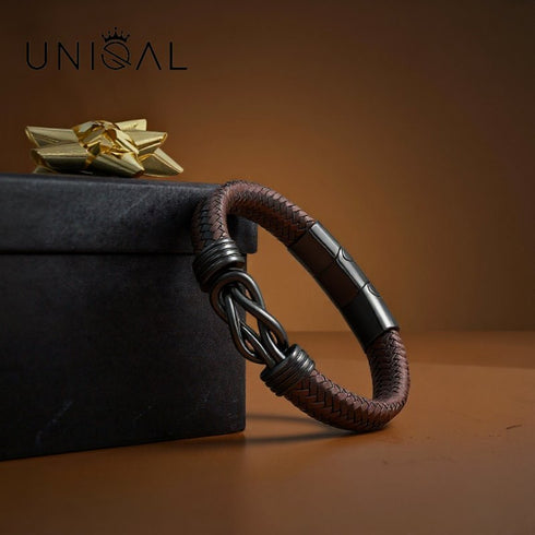 Uniqal Infinity Armband in Braun – luxuriös verpackt als ideales Präsent für Papa, Partner oder Jubiläum.