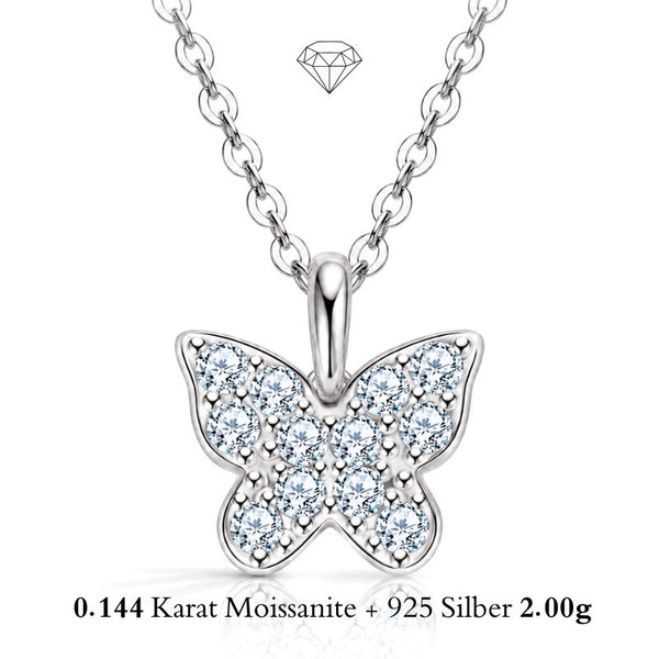 FARFALLA 14K GOLD Moissanit-Schmetterlingskette von UNIQAL aus vergoldetem 925 Silber – eine funkelnde Geschenkidee zu Weihnachten