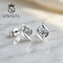 Uniqal FIORA Designer Ohrstecker aus 925 Sterling Silber mit hochwertigem Moissanit Stein