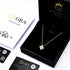 UNIQAL florales Luxus Collier mit vergoldeter Schmuckbox und zertifiziertem Moissanit Anhänger