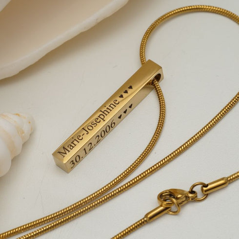 Uniqal goldene Edelstahl Halskette mit feiner Kettenstruktur, saubere Verarbeitung und langlebige Qualität