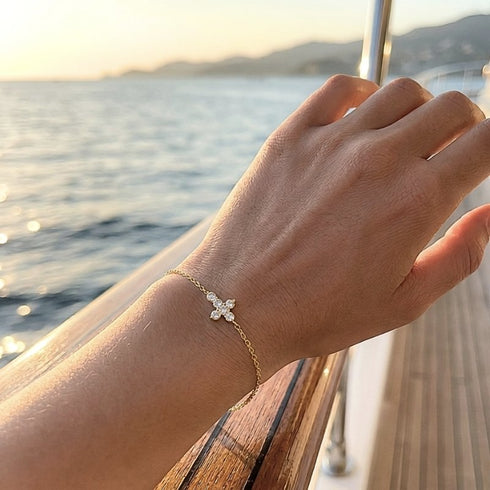 UNIQAL CRISTELLA vergoldetes Damen Armband im luxuriösen Yacht und Summer Glow Look