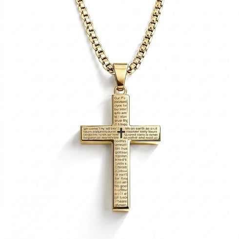 UNIQAL vergoldetes Kreuzcollier als stilvolles Glaubenssymbol im modernen Alltagslook für Damen und Herren.