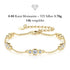 GRAZIA 14K GOLD Moissanit-Armband von UNIQAL aus 925 Silber mit 14K-Vergoldung, Karabinerverschluss und Verlängerungskette auf weißem Hintergrund