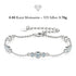 GRAZIA Moissanit-Armband von UNIQAL aus 925 Sterling Silber mit 0,80 Karat, Karabinerverschluss und Verlängerungskette auf weißem Hintergrund.