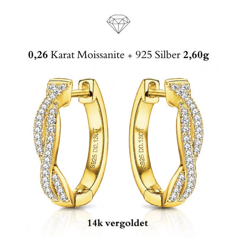 UNIQAL INFINIA GOLD Schmuckstück mit geschwungener Form, 0,26 Karat Moissanit und zeitloser Eleganz