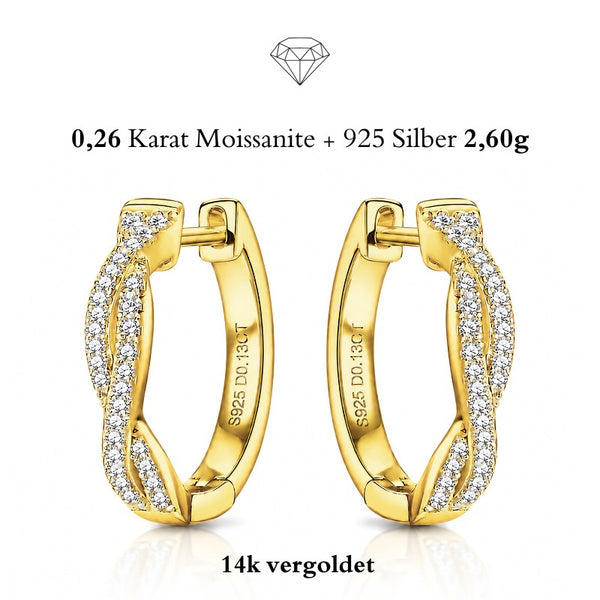UNIQAL INFINIA GOLD Schmuckstück mit geschwungener Form, 0,26 Karat Moissanit und zeitloser Eleganz