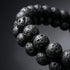 Zweireihiges Lava Edelsteinarmband von Uniqal – gleichmäßige 6 mm Perlen, tiefe Schwarztöne, reduziertes Naturdesign