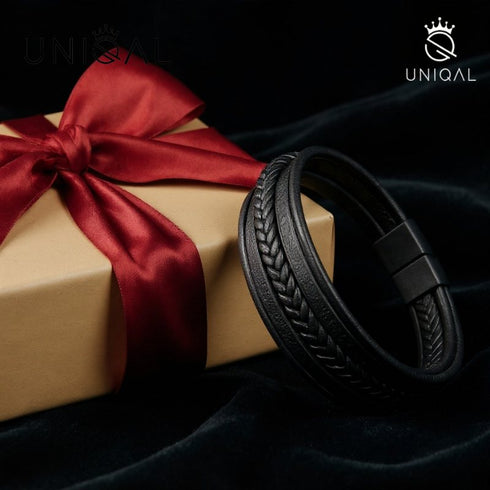 Uniqal Premium Geschenkarmband mit schwarzer Schleife – modernes Accessoire für Männer & Frauen