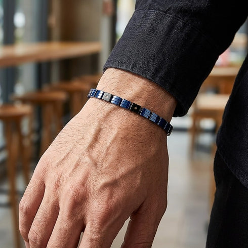 UNIQAL LEONIS KERAMIK BLAU Schmuck aus Edelstahl und Keramik für Herren