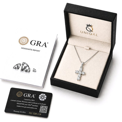 UNIQAL LUMICROSS KETTE Präsentation im Etui mit GRA Zertifikat, Echtheitskarte und exklusiver Geschenkverpackung.
