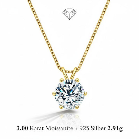 925 Silber Collier mit D-farblosem Brillant und GRA-Zertifikat