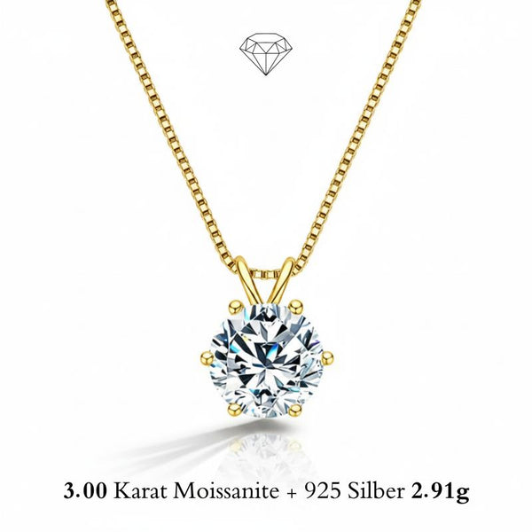 925 Silber Collier mit D-farblosem Brillant und GRA-Zertifikat