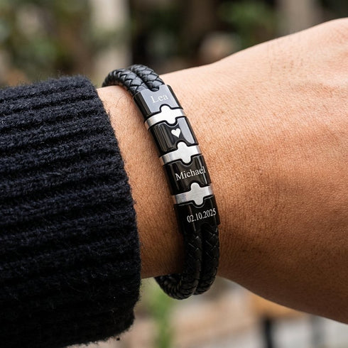 MONTERO gravierbare Edelstahlringe – 4 Ringe mit je 10 Zeichen personalisierbar