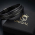 Uniqal MULTY LAYER Herrenarmband – schwarzes mehrreihiges Lederarmband mit geflochtenem Mittelteil und modernem Design.