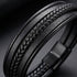 Uniqal MULTY LAYER Lederarmband für Herren – stilvolles schwarzes Mehrfacharmband mit verschiedenen Lederstrukturen und markanter Optik.