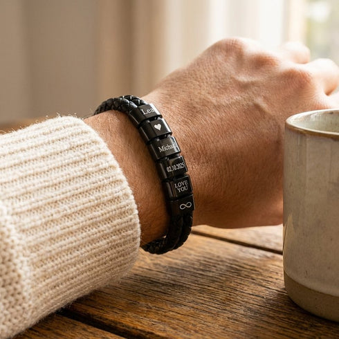 Schwarzer Edelstahlverschluss MY CREATION – ebenfalls personalisierbar durch Lasergravur