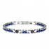 Uniqal NAUTIS Keramik Blau Armband mit maritimen Ankerdetails, blauer Keramik und silberfarbenem Edelstahl in eleganter Frontansicht