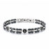 UNIQAL NAVARO Edelstahl Armband mit Hämatit und Ankersymbolen in Silber und Anthrazit auf weißem Hintergrund