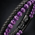 Uniqal PASSION AMETHYST Armband mit Gravur – persönliches Geschenk für Partner, Freund oder Ehemann mit individueller Liebesbotschaft