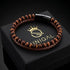 Uniqal PASSION BROWN Herrenarmband – stilvolles braunes Armband mit glänzenden Perlen und geflochtenem Leder