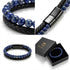 Uniqal PASSION LAPIS Herrenarmband – stilvolles blau-schwarzes Armband mit Lapis-Perlen und elegantem Metallverschluss im Detail