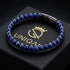 Uniqal PASSION LAPIS Lederarmband für Herren – schwarzes Flechtarmband mit intensiv blauen Lapis-Perlen und eleganter Optik